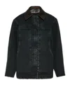 Prada Triangle-logo Canvas Jacket In Grey
