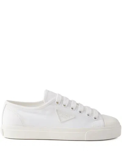 Prada Triangle-logo Canvas Sneakers