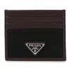 Prada Triangle Logo Card Case In Multi