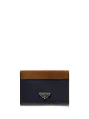 Prada Triangle-logo Card Holder In Blue