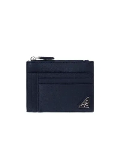Prada Triangle Logo Cardholder In Black
