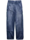 Prada Cotton Canvas Carpenter Trousers In Blue