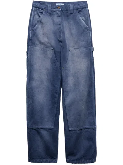PRADA TRIANGLE-LOGO CARGO TROUSERS