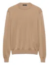 Prada Triangle-logo Cashmere Sweater In Brown