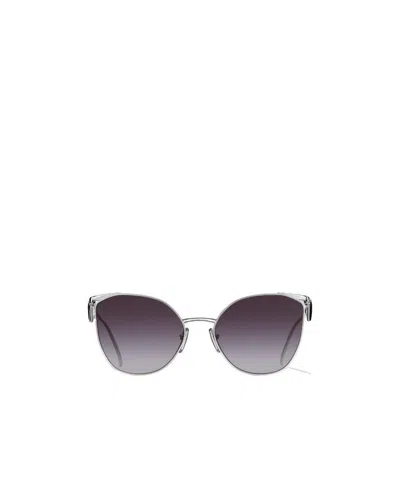 Prada Womens Silver Pr 57ys Aviator Steel And Polyamide Sunglasses