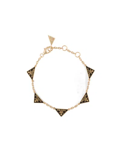 Prada Triangle-logo Chain-link Bracelet In White
