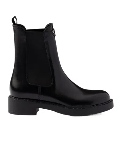 PRADA PRADA ROUND-TOE ANKLE BOOTS