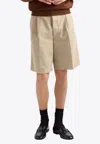 Prada Triangle Logo Chino Shorts In Nude
