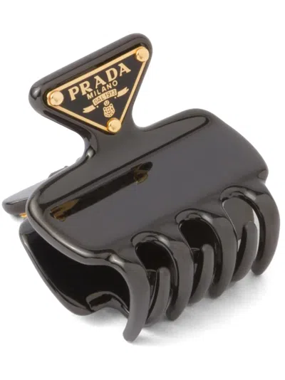 PRADA TRIANGLE-LOGO CLAW CLIP