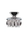 Prada Triangle-logo Claw Hair Clip In Gray