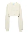 Prada Cropped Fleece Blouson In Nude
