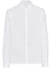 Prada Triangle-logo Cotton Shirt In White