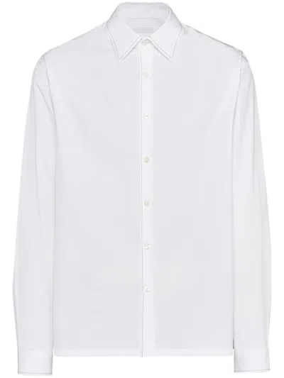 PRADA TRIANGLE-LOGO COTTON SHIRT