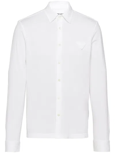 PRADA TRIANGLE-LOGO COTTON SHIRT
