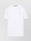 Prada Triangle Logo Cotton T-shirt In White
