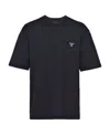 Prada Triangle-logo Cotton T-shirt In Black