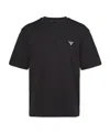 Prada Triangle-logo Cotton T-shirt In Black