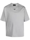 Prada Triangle-logo Cotton T-shirt In F0031 Grey
