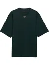 Prada Triangle Logo Cotton T-shirt In Bottiglia