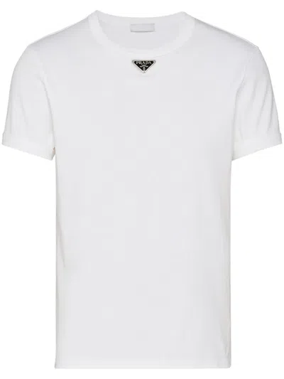 PRADA TRIANGLE-LOGO COTTON T-SHIRT