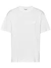 Prada Triangle Logo-patch Cotton T-shirt In White