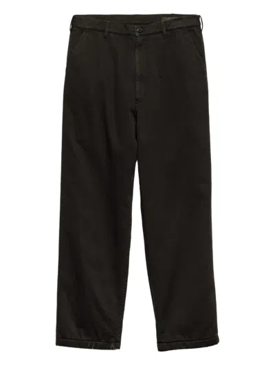 PRADA TRIANGLE-LOGO COTTON TROUSERS