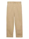 Prada Men's Cotton Gabardine Flat-front Pants In Neutral