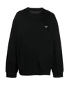 Prada Triangle-logo Cotton Sweatshirt In Black