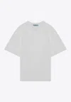 Prada Logo-embroidered Crewneck T-shirt In White