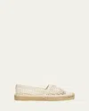 Prada Triangle Logo Crochet Espadrilles In Neutral