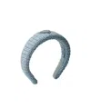 Prada Triangle-logo Crochet Headband In Sky-blue
