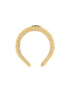 Prada Sand Raffia Headband In Yellow