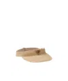 Prada Triangle-logo Crochet Visor In Neutral