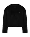Prada Triangle-logo Cropped Jacket In Black