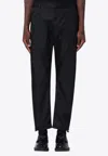 Prada Triangle Logo Cropped Pants In Black