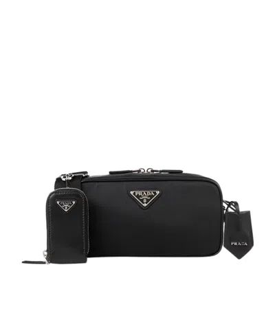 Prada Triangle Logo Cross-body Bag In Black