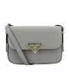 Prada Flip Shoulder Bag In Gray