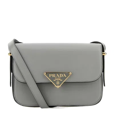Prada Flip Shoulder Bag In Gray