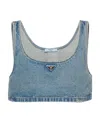 Prada Gestreiftes Cropped-top In Blue