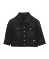 Prada Triangle-logo Denim Jacket In Black