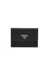 Prada Saffiano Leather Document Holder In Black