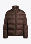 Prada Cacao-coloured Down Jacket In Re-nylon In Brown