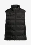 Prada Triangle Logo Down Vest In Black