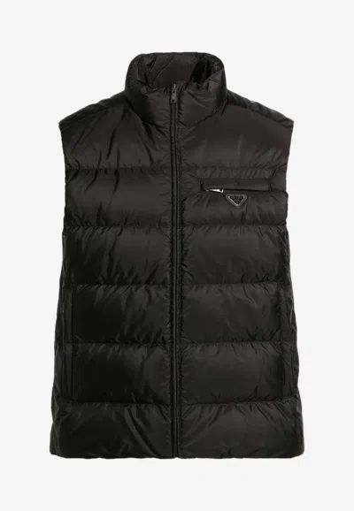 PRADA TRIANGLE LOGO DOWN VEST