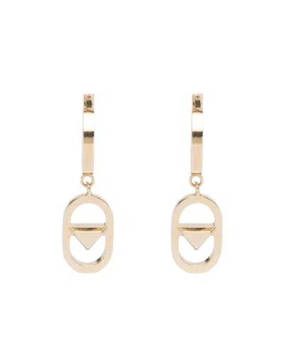 Prada Triangle-logo Drop Metal Earrings