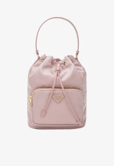 PRADA TRIANGLE LOGO DUET BUCKET BAG