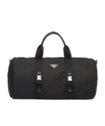 PRADA PRADA LOGO PLAQUE ZIP-UP DUFFLE BAG