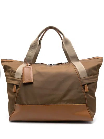 Prada Triangle-logo Duffle Bag In F0594 Brown