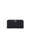 Prada Women Large Logo Wallet In Black