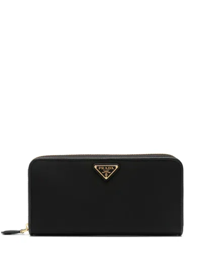 Prada Triangle-logo Econyl® Wallet In Black